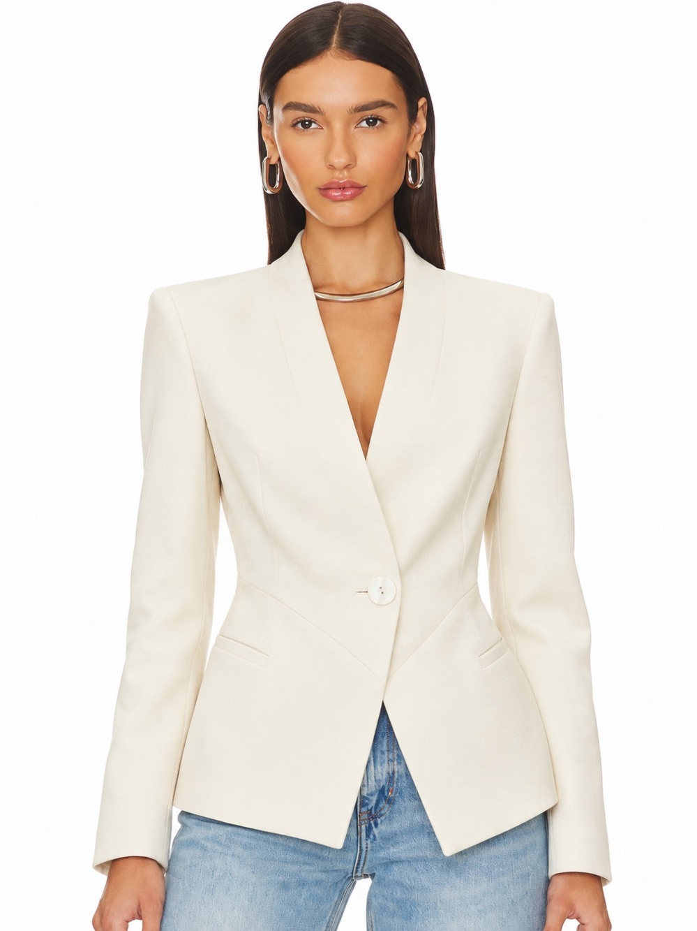 ZARA Fitted Blazer with Shoulder Pads